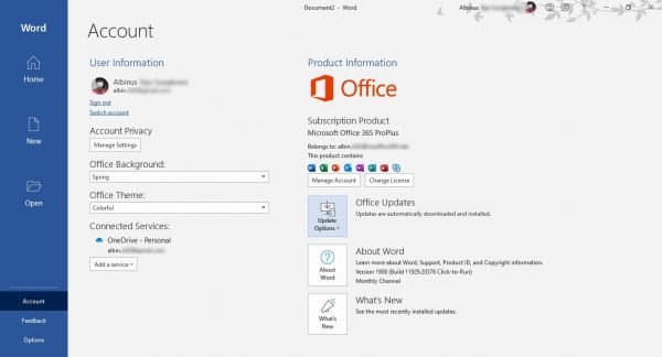 Lisensi Office 365 (activated)